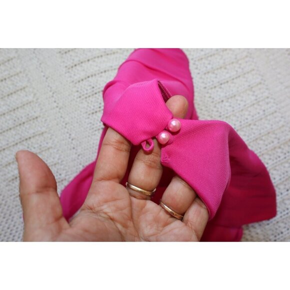 NWT Cinderella A Line Maxi Dress Bead Accented Fuchsia Gown Size 2XL Bridesmaid - Picture 9 of 12